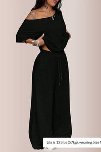 Willluxe® The Effortless Chill Off-Shoulder Lounge Set