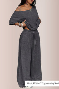 Willluxe® The Effortless Chill Off-Shoulder Lounge Set