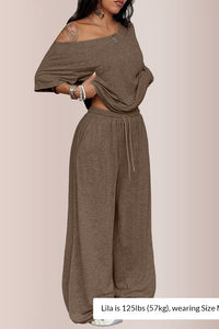 Willluxe® The Effortless Chill Off-Shoulder Lounge Set