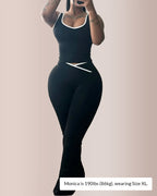 Willluxe® Contrast Trim Cross-Waist Flared Active Set