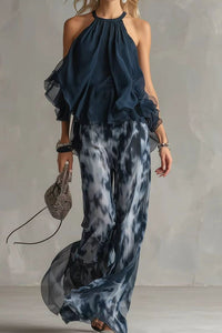 Willluxe® Ludovica Off-Shoulder Blouse and Pants Set Elegant Two-Piece Outfit