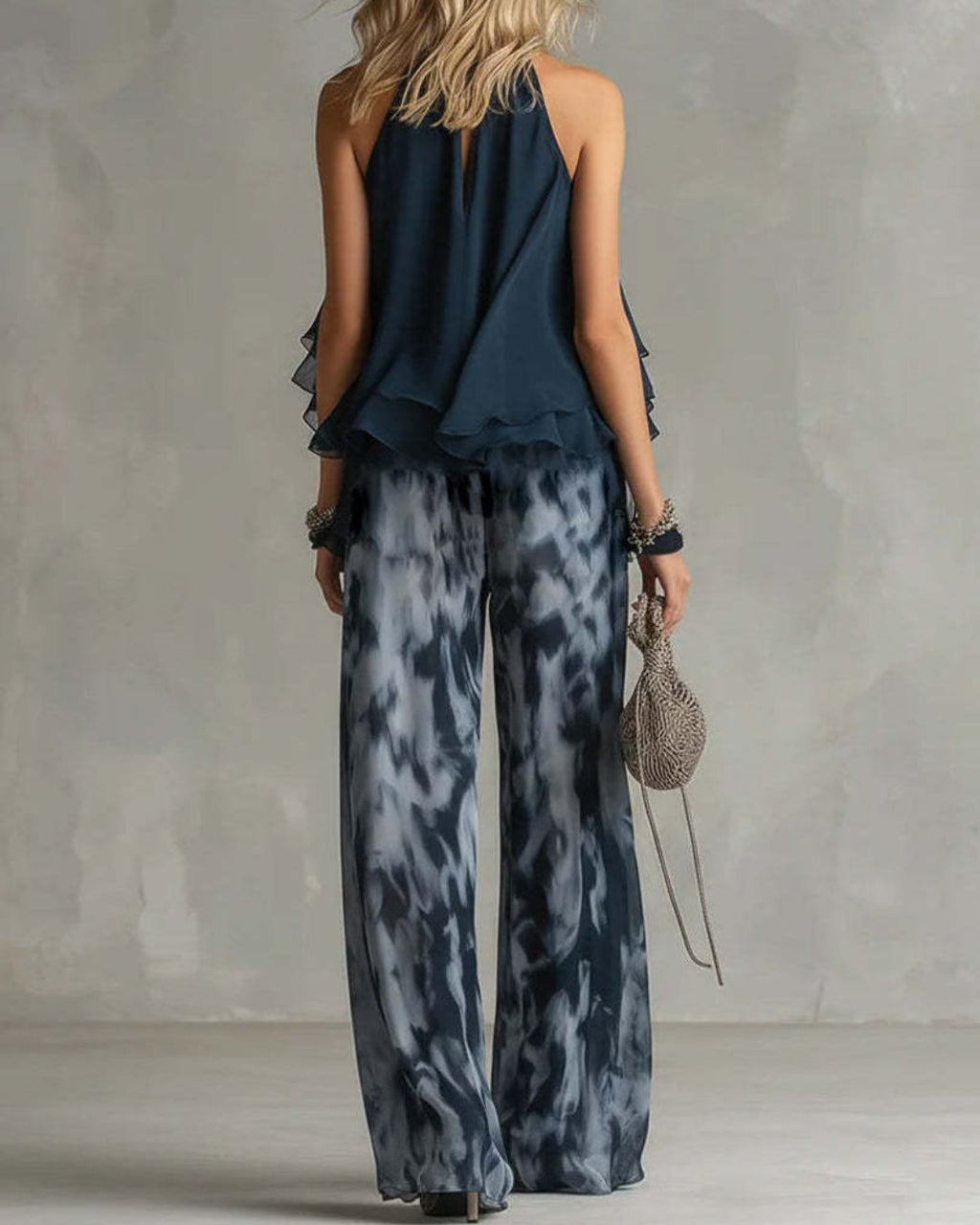 Willluxe® Ludovica Off-Shoulder Blouse and Pants Set Elegant Two-Piece Outfit