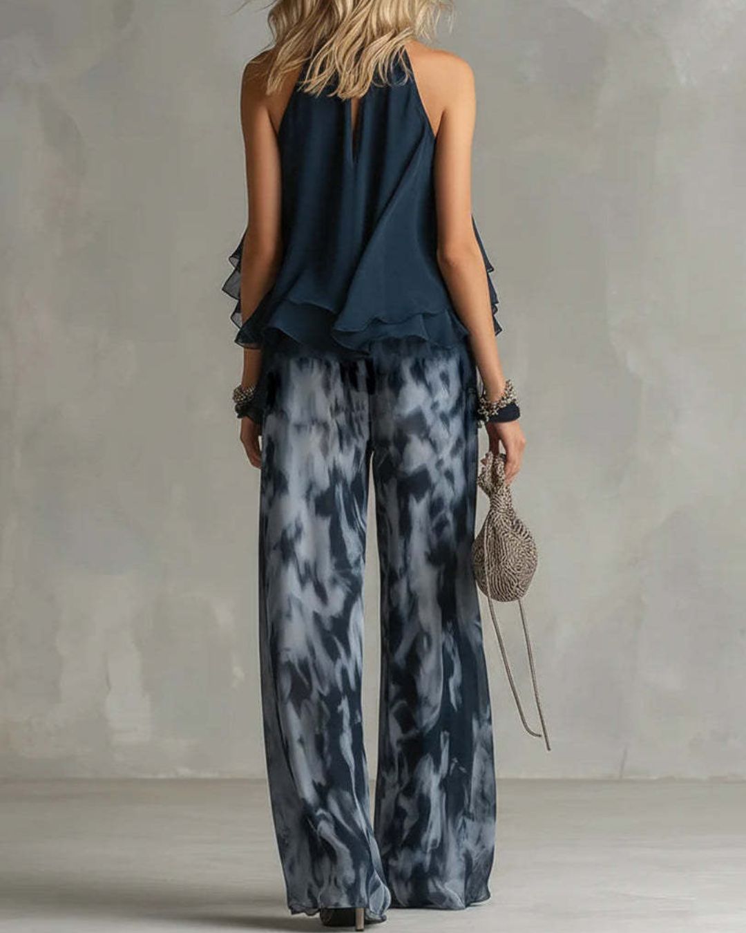 Willluxe® Ludovica Off-Shoulder Blouse and Pants Set Elegant Two-Piece Outfit