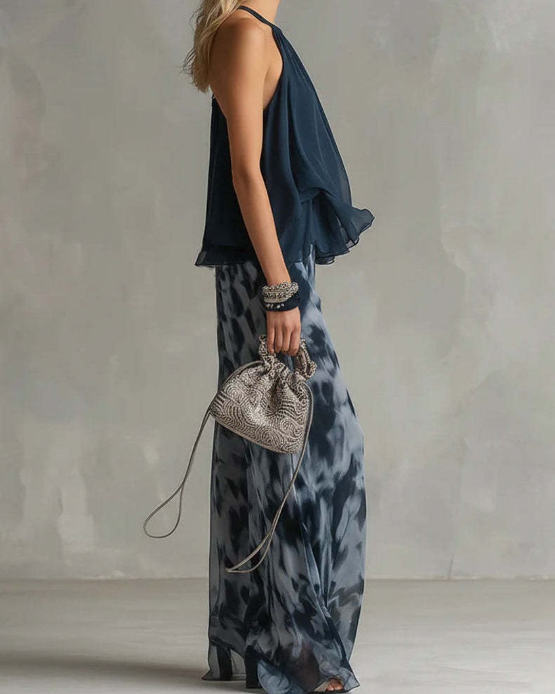 Willluxe® Ludovica Off-Shoulder Blouse and Pants Set Elegant Two-Piece Outfit
