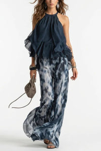 Willluxe® Ludovica Off-Shoulder Blouse and Pants Set Elegant Two-Piece Outfit