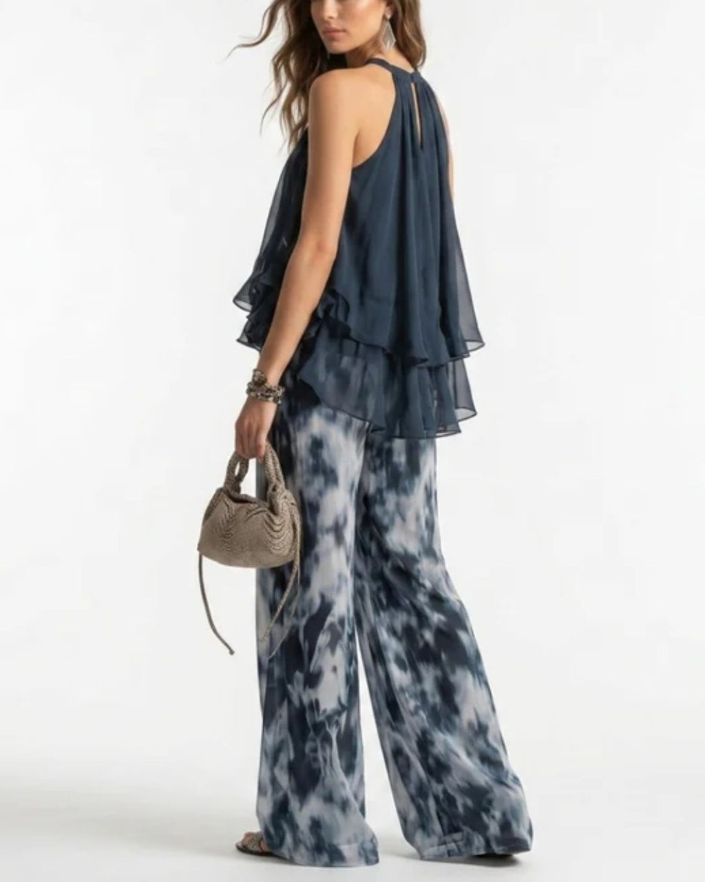 Willluxe® Ludovica Off-Shoulder Blouse and Pants Set Elegant Two-Piece Outfit