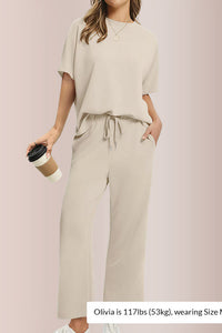 Willluxe® Effortless Two-Piece Wide Leg Lounge Set