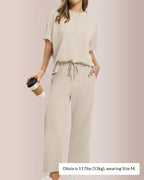 Willluxe® Effortless Two-Piece Wide Leg Lounge Set
