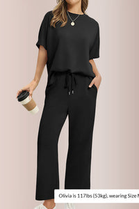 Willluxe® Effortless Two-Piece Wide Leg Lounge Set