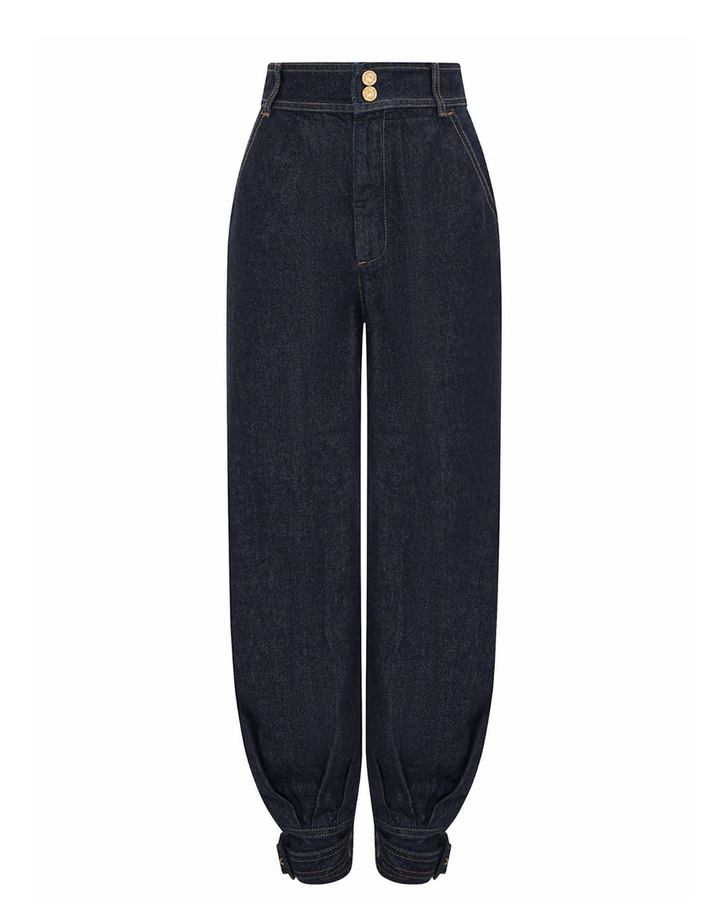 Willluxe® Modern Denim Capelet & High-Waist Tapered Pants Two-Piece Set