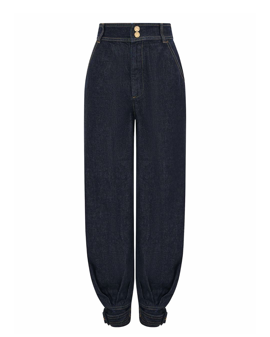 Willluxe® Modern Denim Capelet & High-Waist Tapered Pants Two-Piece Set