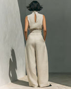 Willluxe® Sleeveless Top Wide Leg Pants Minimalist Two-Piece Outfit