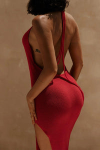 Willluxe® Open-Back Knit Maxi Dress With High Slit