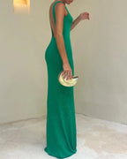 Willluxe® Shimmer Open Back Knit Maxi Dress