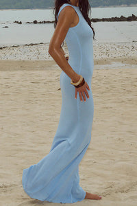 Willluxe® Shimmer Open Back Knit Maxi Dress