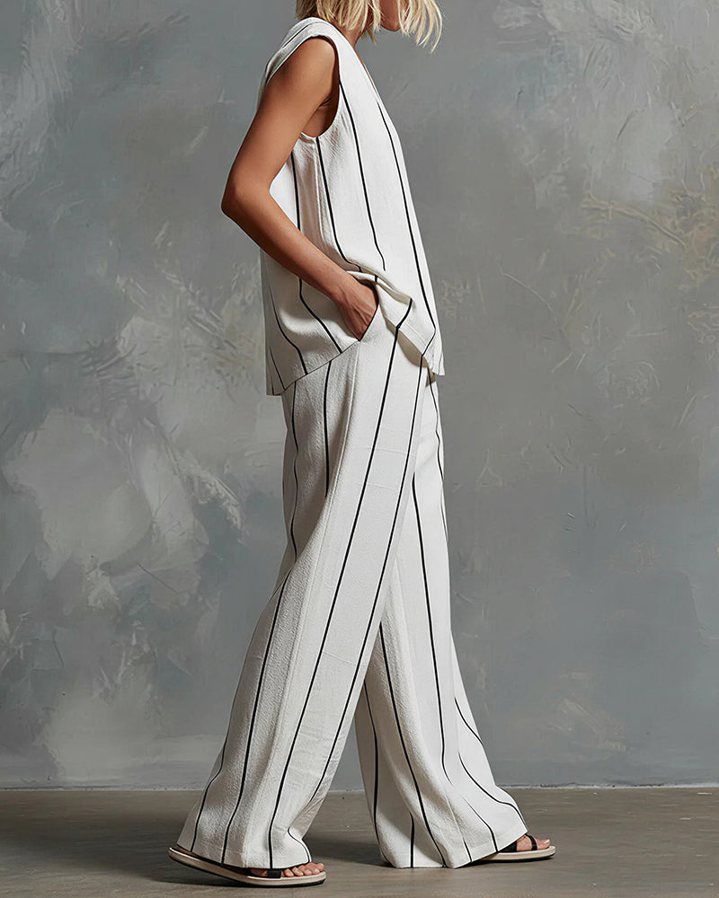 Willluxe® Effortless Striped Two-Piece Set