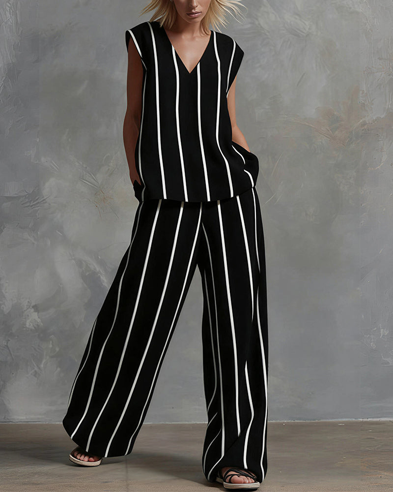 Willluxe® Effortless Striped Two-Piece Set