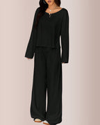 Willluxe® Slouchy Off-Shoulder Crop Top & Wide Leg Lounge Set