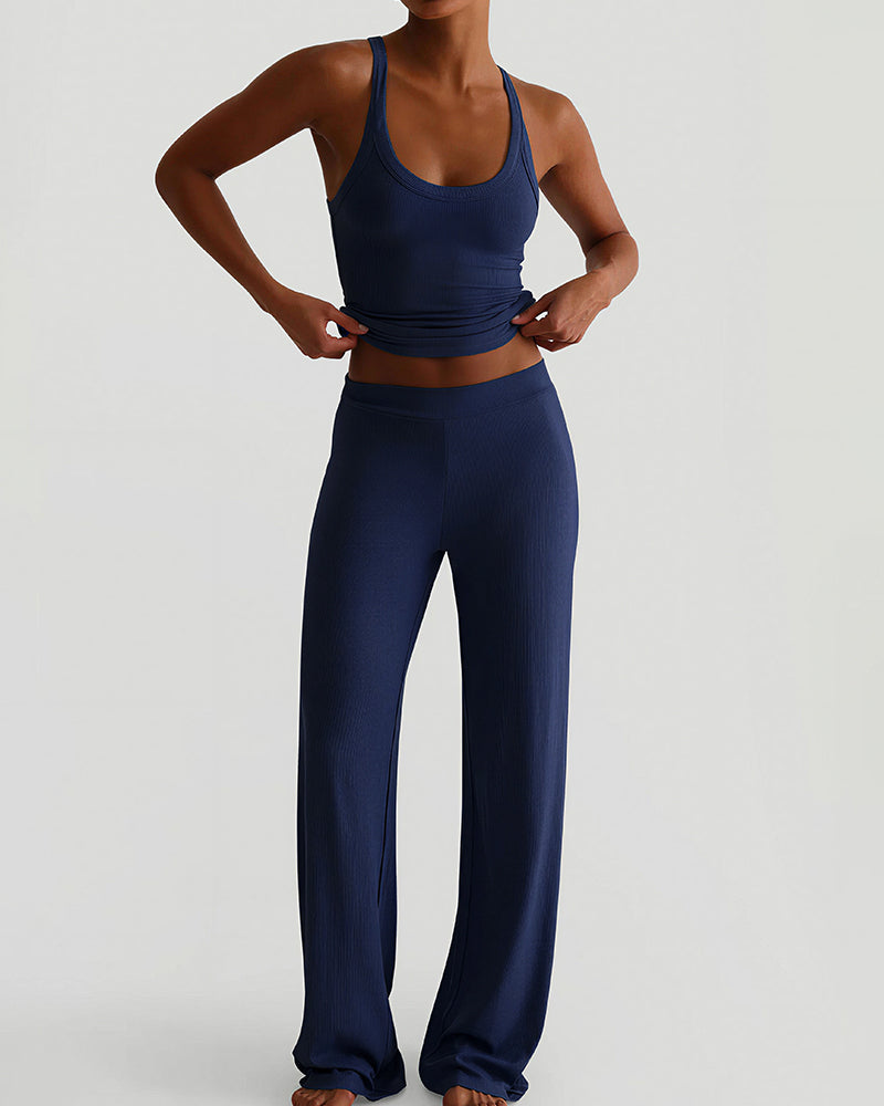 Willluxe® Racerback Tank & Wide-Leg Pants Lounge Set