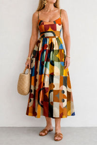 Willluxe® Geometric Print Midi Dress