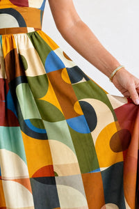 Willluxe® Geometric Print Midi Dress
