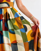 Willluxe® Geometric Print Midi Dress