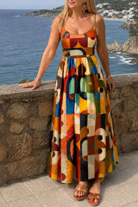 Willluxe® Geometric Print Midi Dress