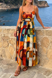 Willluxe® Geometric Print Midi Dress