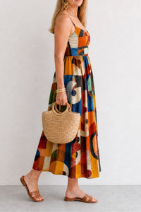 Willluxe® Geometric Print Midi Dress