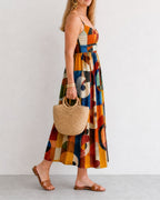 Willluxe® Geometric Print Midi Dress