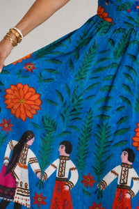 Willluxe® Folk Print Sleeveless Midi Dress
