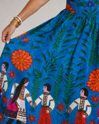 Willluxe® Folk Print Sleeveless Midi Dress