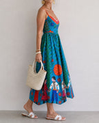 Willluxe® Folk Print Sleeveless Midi Dress