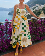 Willluxe® Citrus Print Sleeveless Midi Dress
