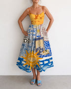 Willluxe® Coastal Print Sleeveless Midi Dress