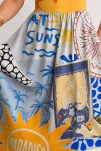 Willluxe® Coastal Print Sleeveless Midi Dress
