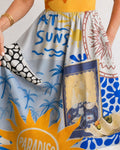 Willluxe® Coastal Print Sleeveless Midi Dress