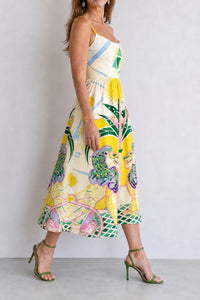 Willluxe® Geometric Lion Print Midi Dress