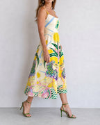 Willluxe® Geometric Lion Print Midi Dress
