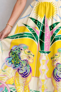 Willluxe® Geometric Lion Print Midi Dress