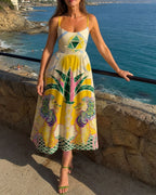 Willluxe® Geometric Lion Print Midi Dress