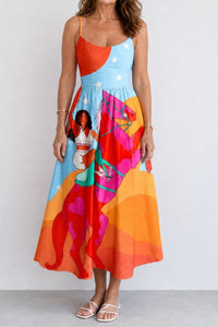 Willluxe® Western Graphic Print Midi Dress