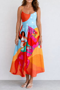 Willluxe® Western Graphic Print Midi Dress