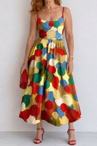 Willluxe® Polka Dot Print Midi Dress