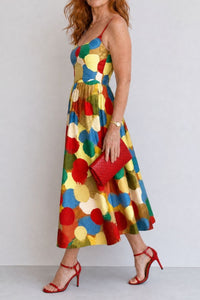 Willluxe® Polka Dot Print Midi Dress