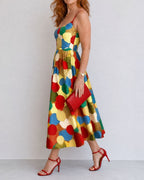 Willluxe® Polka Dot Print Midi Dress