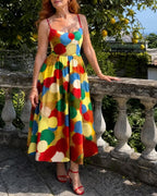 Willluxe® Polka Dot Print Midi Dress