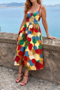 Willluxe® Polka Dot Print Midi Dress