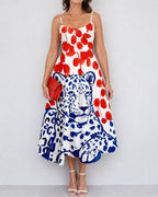 Willluxe® Leopard Graphic Print Midi Dress