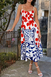 Willluxe® Leopard Graphic Print Midi Dress